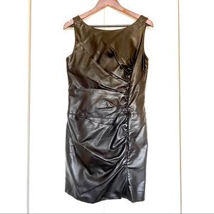 Calvin Klein Faux Leather Ruched Dress 🖤